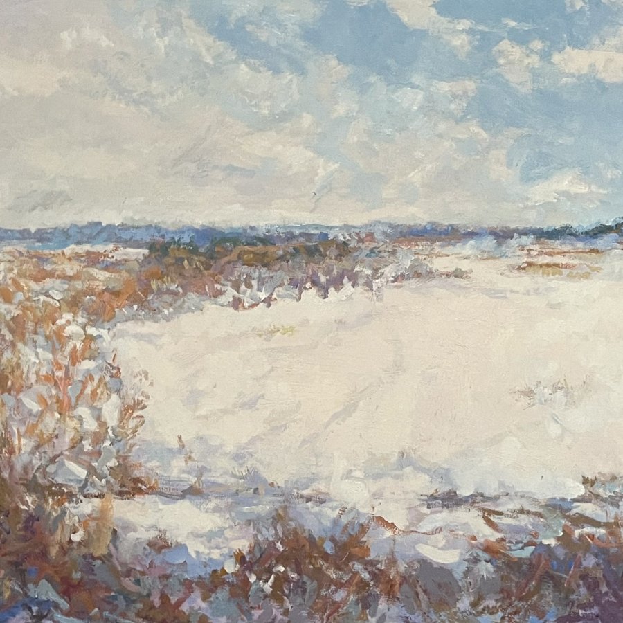 LAIRD ROAD LOOKING EAST, Peter Malarkey, oil on linen, 24 x 36 inches, copyright ©2024