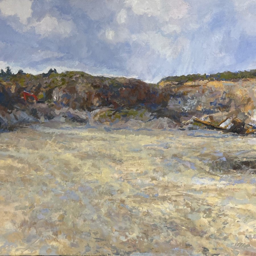 QUARRY NEAR SHELTON, Peter Malarkey, oil on linen, 35 x 44 inches, copyright ©2024